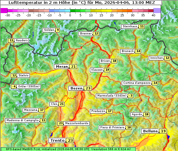 Temperatur, 6. 4. 2026
