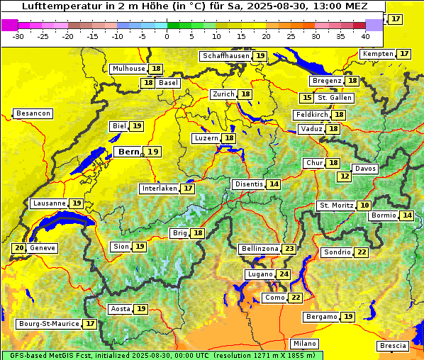 Temperatur, 30. 8. 2025