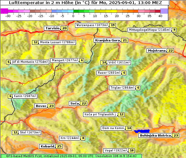 Temperatur, 1. 9. 2025