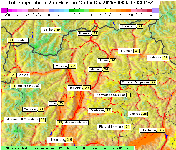 Temperatur, 4. 9. 2025