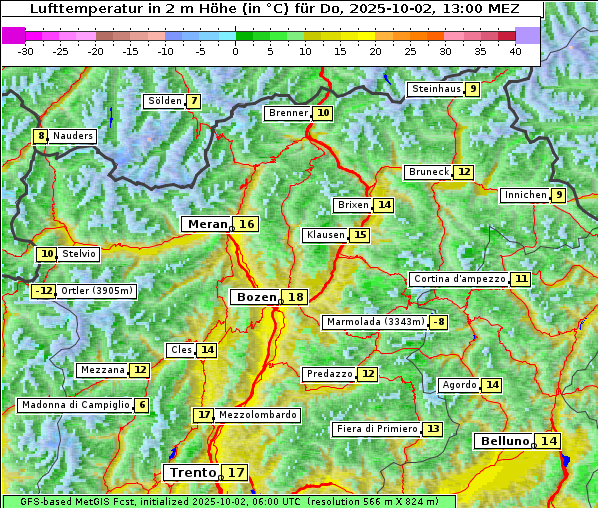 Temperatur, 2. 10. 2025