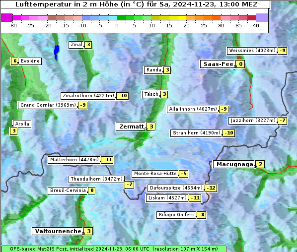 Temperatur, 23. 11. 2024