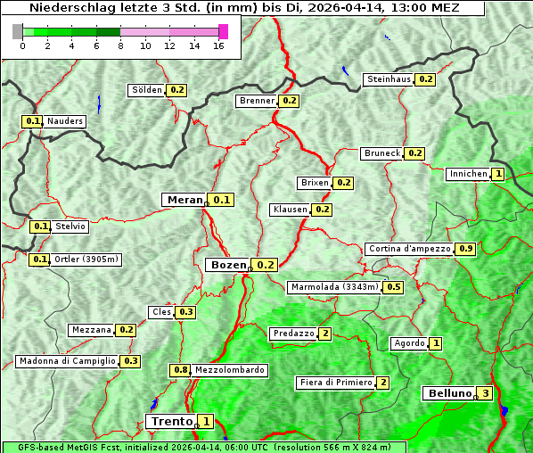 Niederschlag, 14. 4. 2026