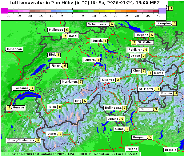 Temperatur, 24. 1. 2026