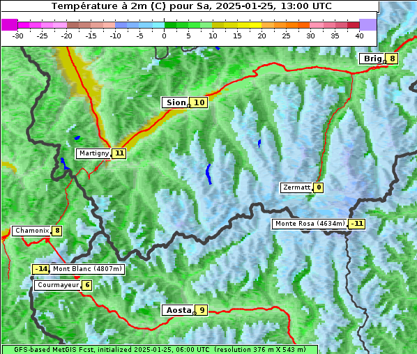 Temperatur, 25. 1. 2025