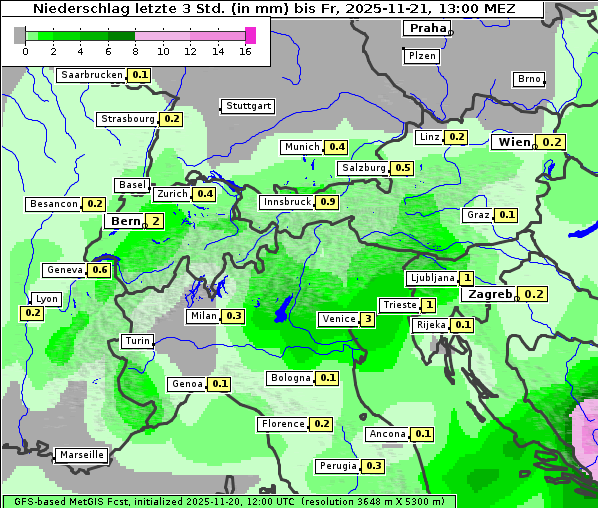Niederschlag, 21. 11. 2025
