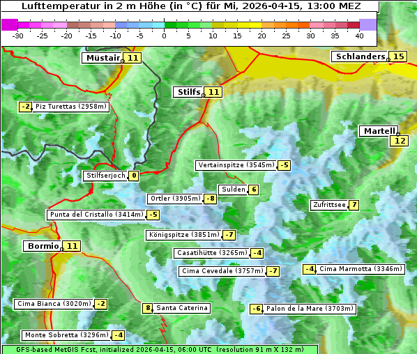 Temperatur, 15. 4. 2026