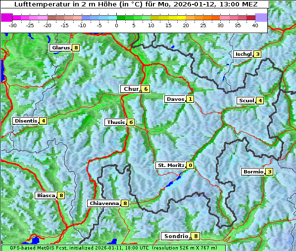 Temperatur, 12. 1. 2026