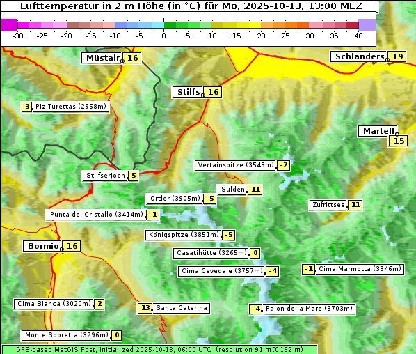 Temperatur, 13. 10. 2025