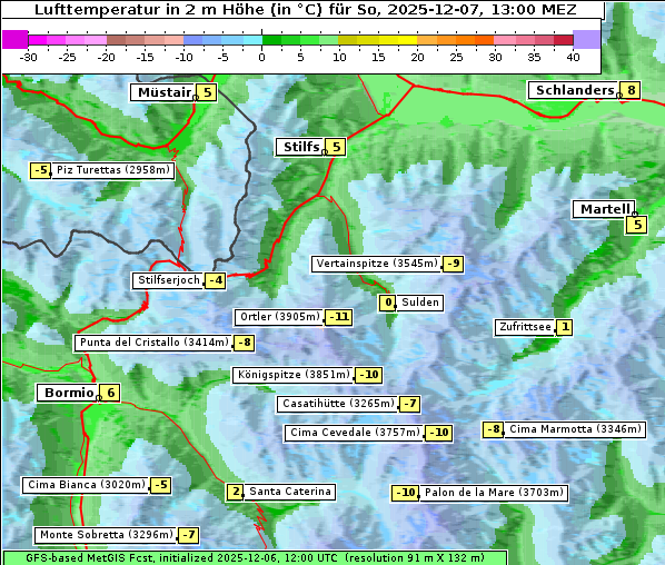 Temperatur, 7. 12. 2025