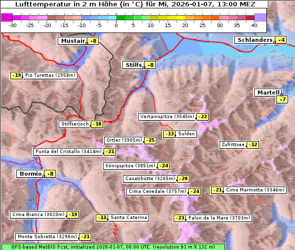 Temperatur, 7. 1. 2026