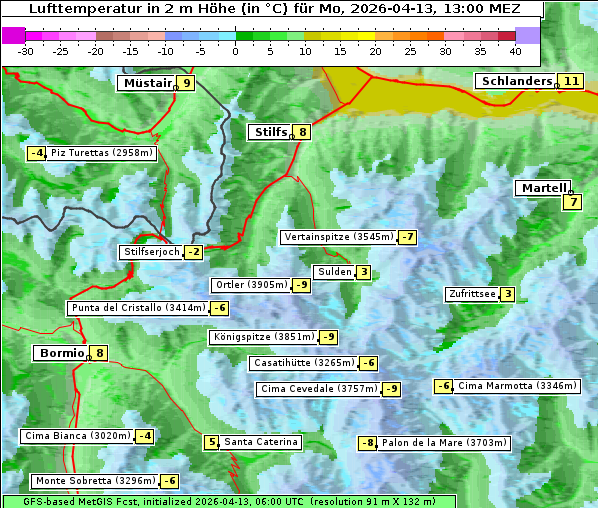 Temperatur, 13. 4. 2026