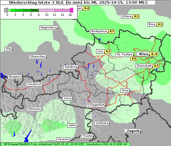 Niederschlag, 15. 10. 2025