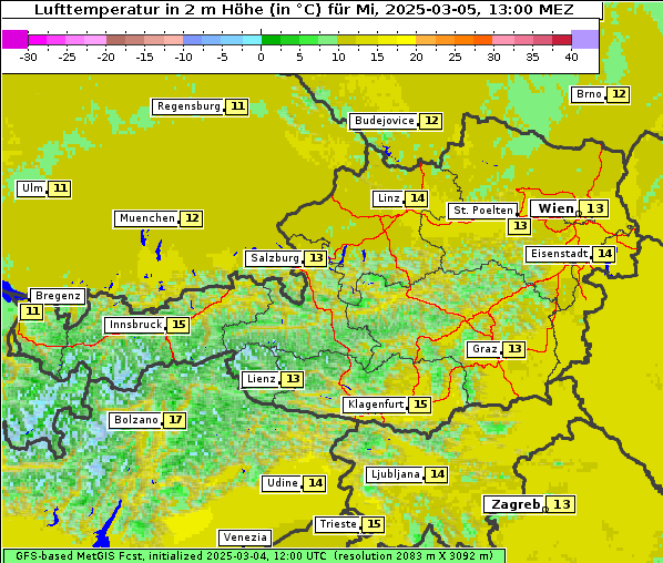 Temperatur, 5. 3. 2025