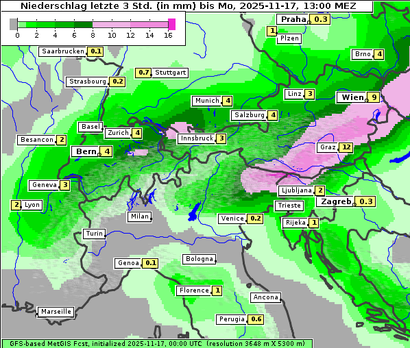 Niederschlag, 17. 11. 2025