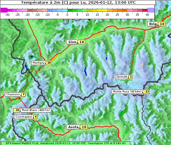 Temperatur, 12. 1. 2026