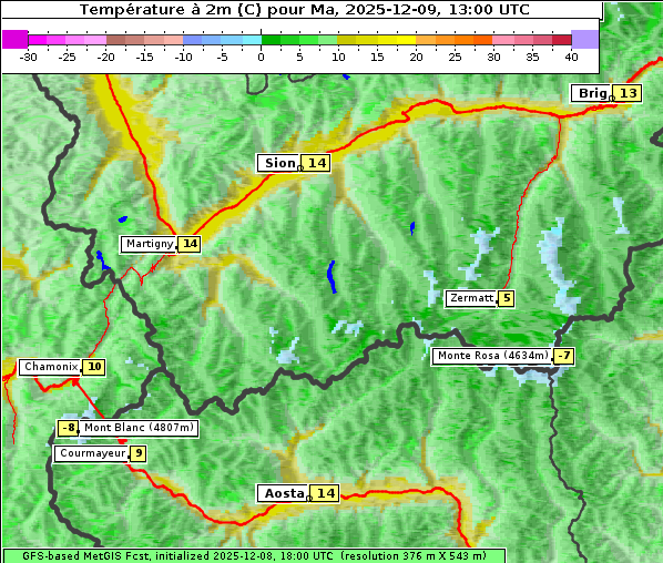 Temperatur, 9. 12. 2025
