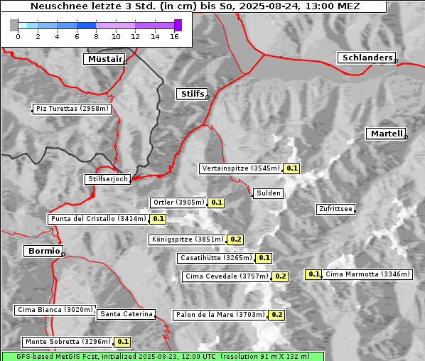 Neuschnee, 24. 8. 2025