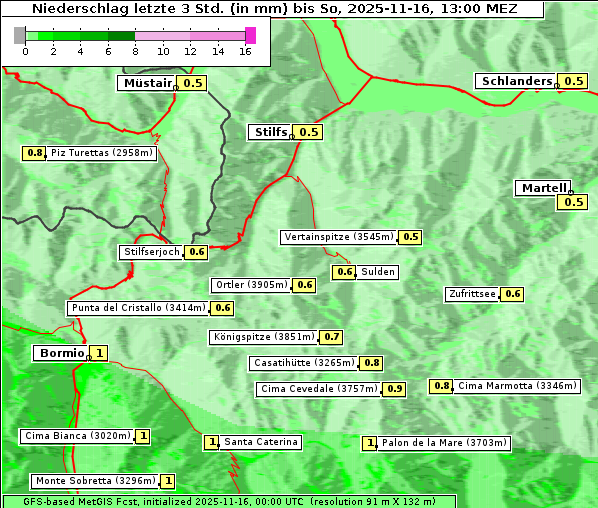 Niederschlag, 16. 11. 2025