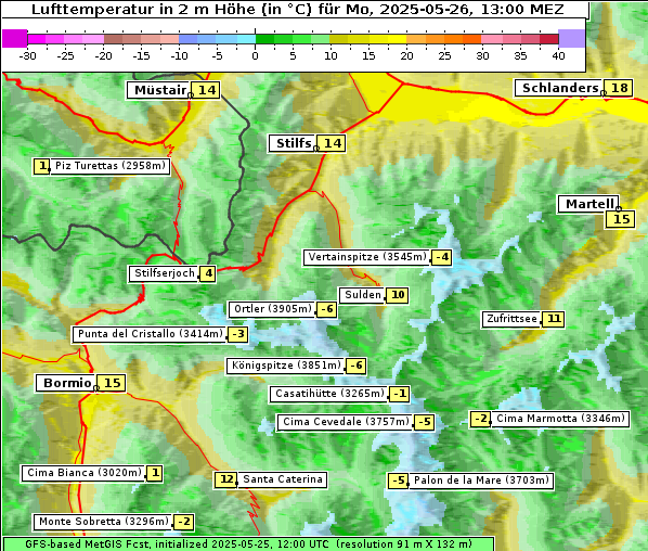 Temperatur, 26. 5. 2025