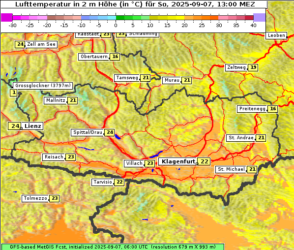 Temperatur, 7. 9. 2025