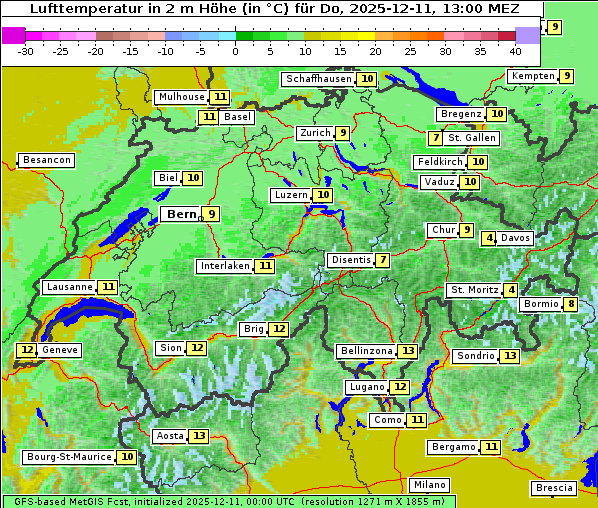 Temperatur, 11. 12. 2025