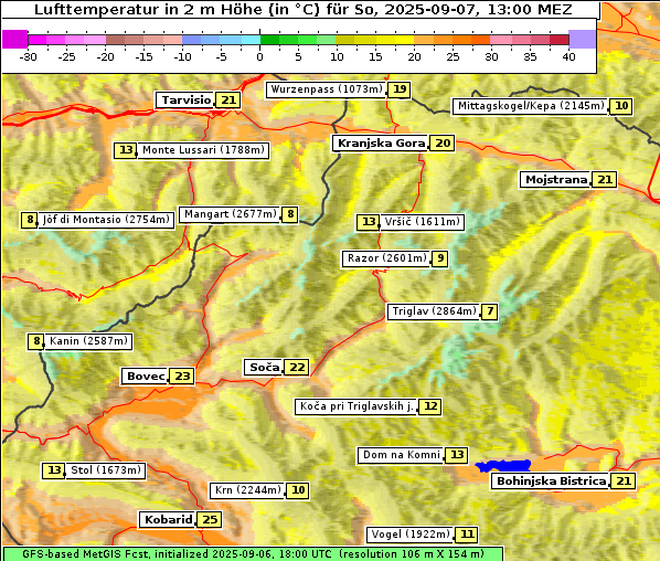 Temperatur, 7. 9. 2025
