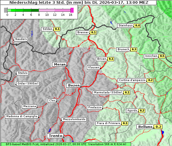 Niederschlag, 17. 3. 2026