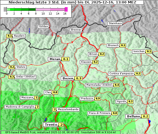 Niederschlag, 16. 12. 2025