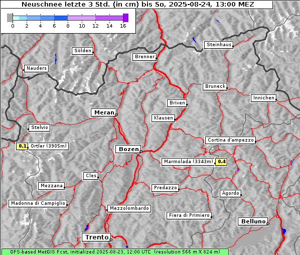 Neuschnee, 24. 8. 2025