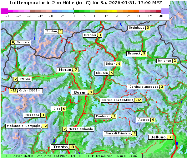 Temperatur, 31. 1. 2026