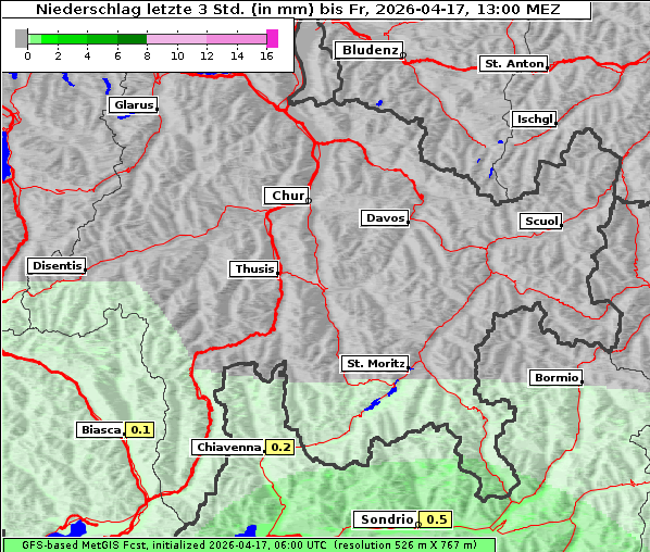 Niederschlag, 17. 4. 2026