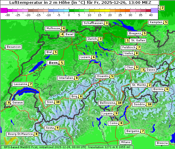 Temperatur, 26. 12. 2025