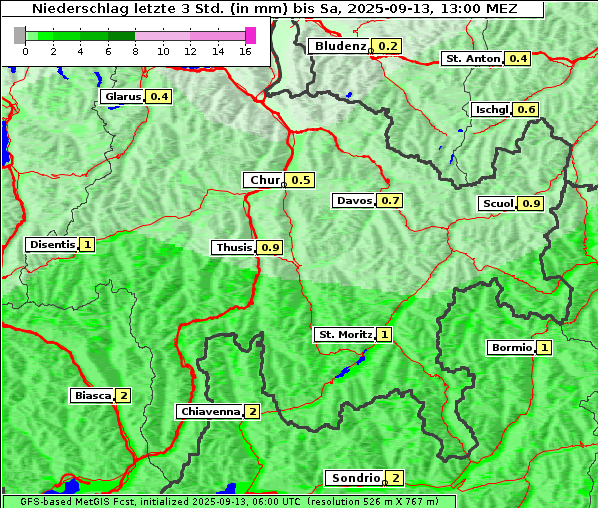 Niederschlag, 13. 9. 2025
