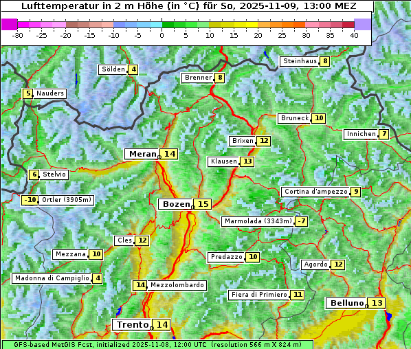Temperatur, 9. 11. 2025