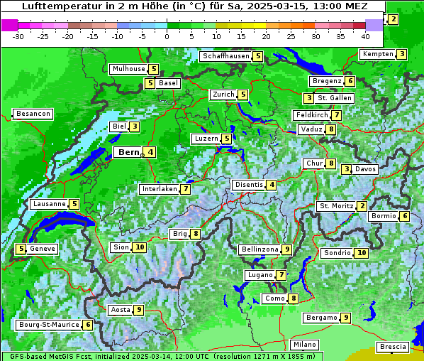 Temperatur, 15. 3. 2025