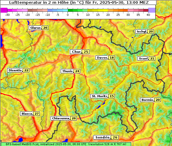 Temperatur, 30. 5. 2025
