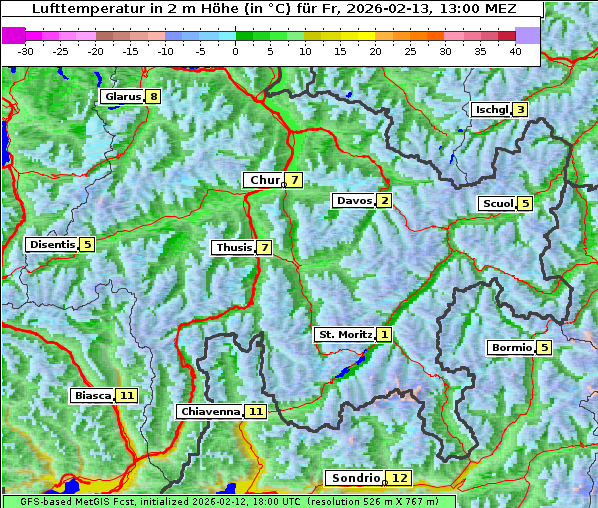 Temperatur, 13. 2. 2026