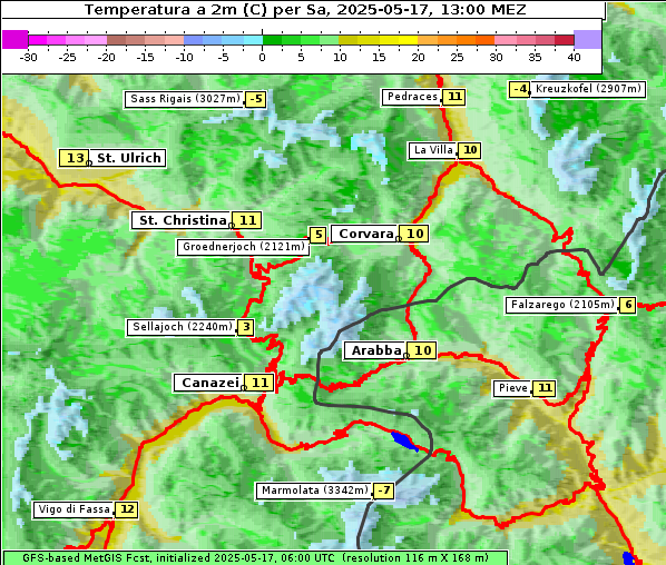 Temperatur, 17. 5. 2025