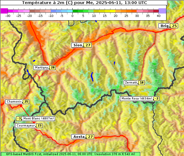 Temperatur, 11. 6. 2025