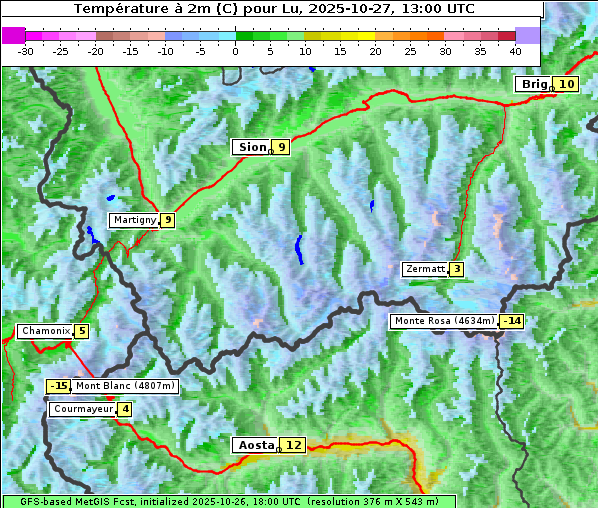Temperatur, 27. 10. 2025