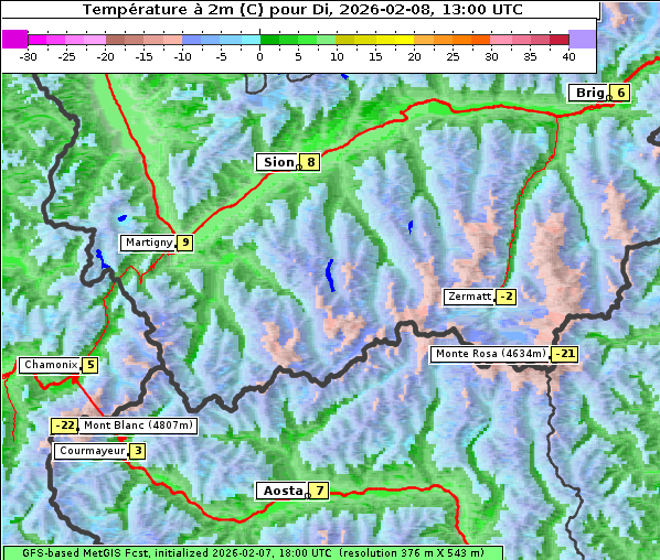 Temperatur, 8. 2. 2026