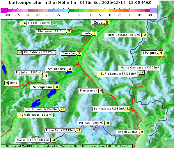 Temperatur, 14. 12. 2025