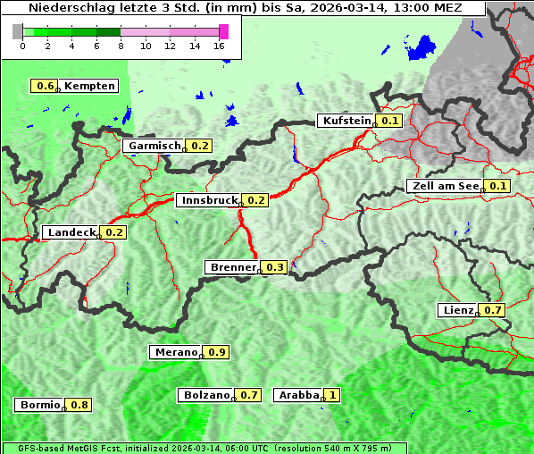 Niederschlag, 14. 3. 2026