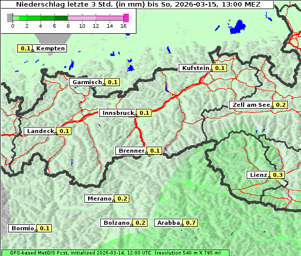 Niederschlag, 15. 3. 2026