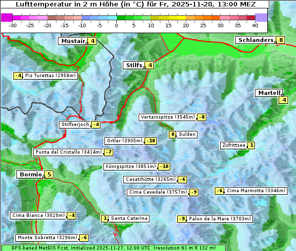 Temperatur, 28. 11. 2025