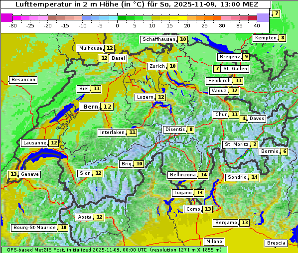 Temperatur, 9. 11. 2025