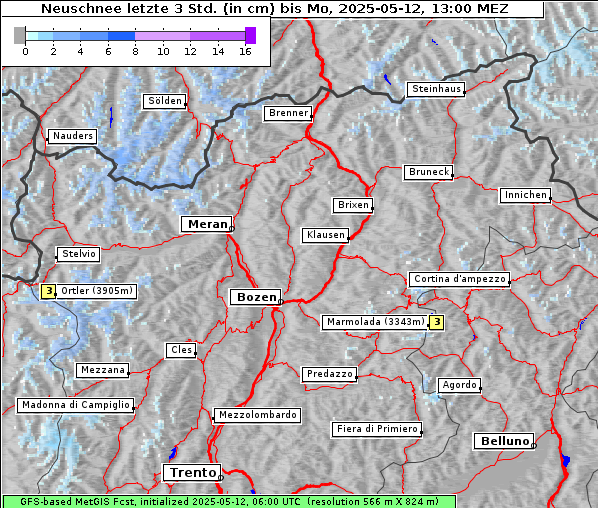 Neuschnee, 12. 5. 2025