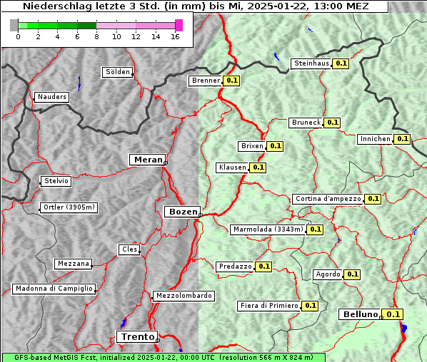 Niederschlag, 22. 1. 2025