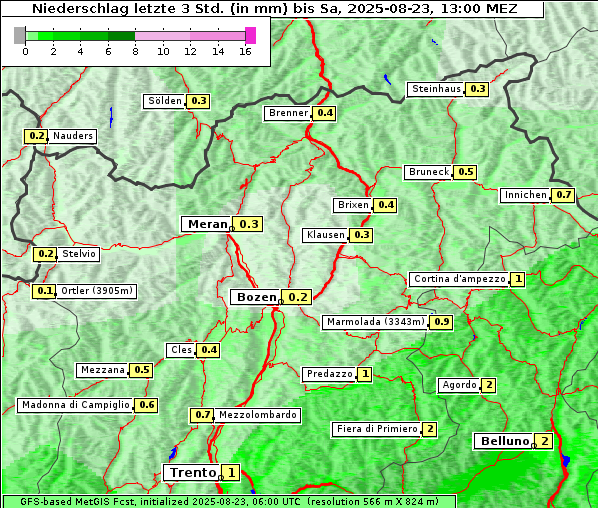 Niederschlag, 23. 8. 2025